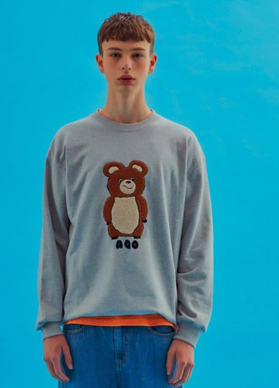 AQO_studiospace(アコスタジオスペース) AQO ERIC BEAR SWEATSHIRTS GREY