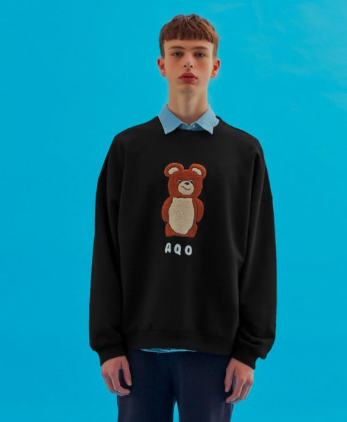 AQO_studiospace(アコスタジオスペース) AQO ERIC BEAR SWEATSHIRTS BLACK
