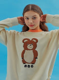 AQO_studiospace(アコスタジオスペース) AQO ERIC BEAR SWEATSHIRTS IVORY