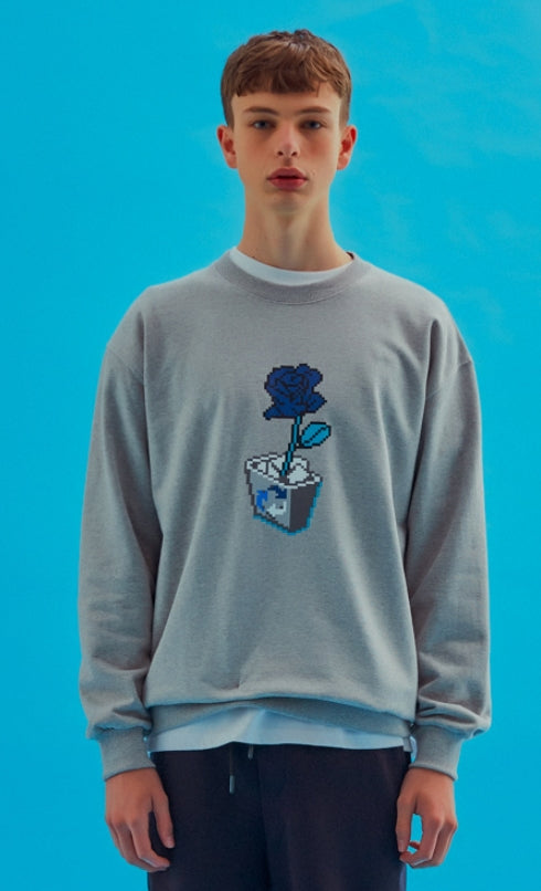 AQO_studiospace(アコスタジオスペース) AQO FLOWER SWEATSHIRTS GREY