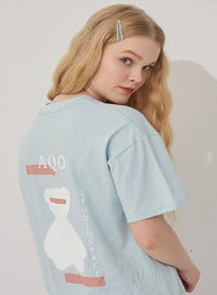 AQO_studiospace(アコスタジオスペース)  AQO BEAR T-SHIRTS SKY