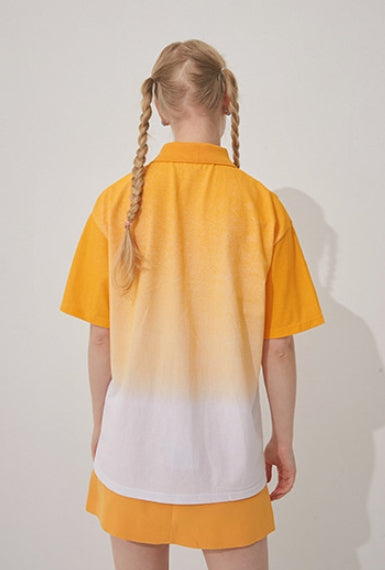 AQO_studiospace(アコスタジオスペース)  AQO GRADATION PIQUE T-SHIRTS ORANGE