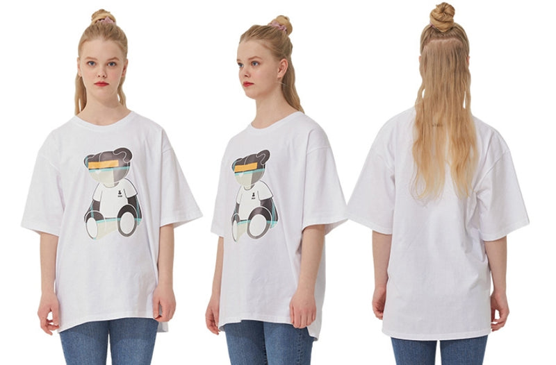 AQO_studiospace(アコスタジオスペース)  AQO CHECK BEAR T SHIRTS WHITE