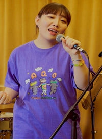 AQO_studiospace(アコスタジオスペース)  AQO X MOONCHI HAPPY T-SHIRTS PURPLE