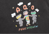 AQO_studiospace(アコスタジオスペース)  AQO X MOONCHI HAPPY T-SHIRTS BLACK