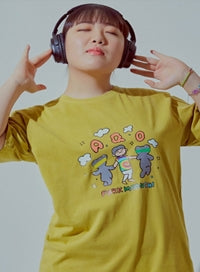 AQO_studiospace(アコスタジオスペース)  AQO X MOONCHI HAPPY T-SHIRTS YELLOW