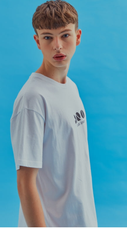 AQO_studiospace(アコスタジオスペース)  AQO BLOCK LOGO T-SHIRTS WHITE