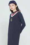 ロマンティッククラウン(ROMANTIC CROWN) LOGO KNITTED TANK DRESS_NAVY