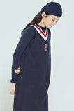 ロマンティッククラウン(ROMANTIC CROWN) LOGO KNITTED TANK DRESS_NAVY