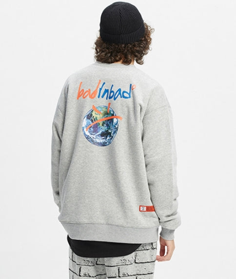 ベドインベド(BADINBAD) BAD PLANET SWEATSHIRT_GREY