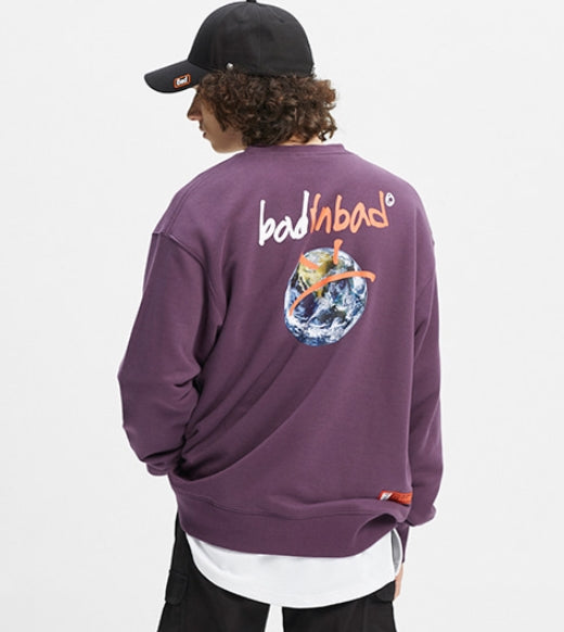 ベドインベド(BADINBAD) BAD PLANET SWEATSHIRT_DEEP PURPLE