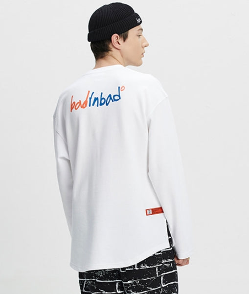 ベドインベド(BADINBAD) HAND DRAWING LONG SLEEVE_WHITE