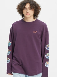 ベドインベド(BADINBAD) BAD PLANET LONG SLEEVE_DEEP PURPLE