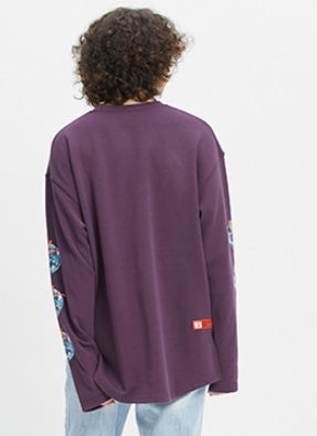 ベドインベド(BADINBAD) BAD PLANET LONG SLEEVE_DEEP PURPLE