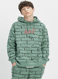 ベドインベド(BADINBAD)  BRICK GRAFFITI HOODIE_SAGE GREEN