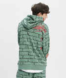 ベドインベド(BADINBAD)  BRICK GRAFFITI HOODIE_SAGE GREEN