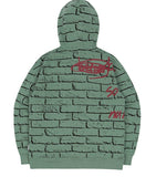 ベドインベド(BADINBAD)  BRICK GRAFFITI HOODIE_SAGE GREEN