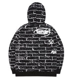 ベドインベド(BADINBAD)  BRICK GRAFFITI HOODIE_BLACK