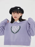 TARGETTO(ターゲット)  [TGT X RMTCRW]INTARSIA CROP KNIT_LIGHT PURPLE