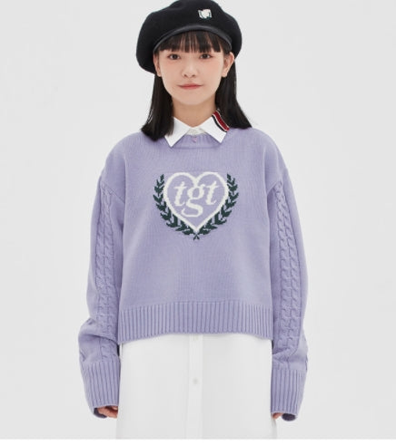 TARGETTO(ターゲット)  [TGT X RMTCRW]INTARSIA CROP KNIT_LIGHT PURPLE