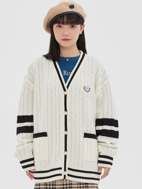 TARGETTO(ターゲット) [TGT X RMTCRW]LINE CABLE CARDIGAN_OATMEAL