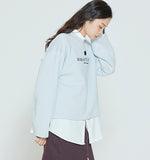 ロマンティッククラウン(ROMANTIC CROWN) SHOULDER CHAIN NEEDLE SWEATSHIRT_SKY BLUE