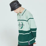 ロマンティッククラウン(ROMANTIC CROWN) MODERN LAUREL KNITTED POLO SHIRTS_LIGHT GREEN