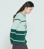 ロマンティッククラウン(ROMANTIC CROWN) MODERN LAUREL KNITTED POLO SHIRTS_LIGHT GREEN