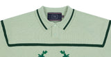 ロマンティッククラウン(ROMANTIC CROWN) MODERN LAUREL KNITTED POLO SHIRTS_LIGHT GREEN