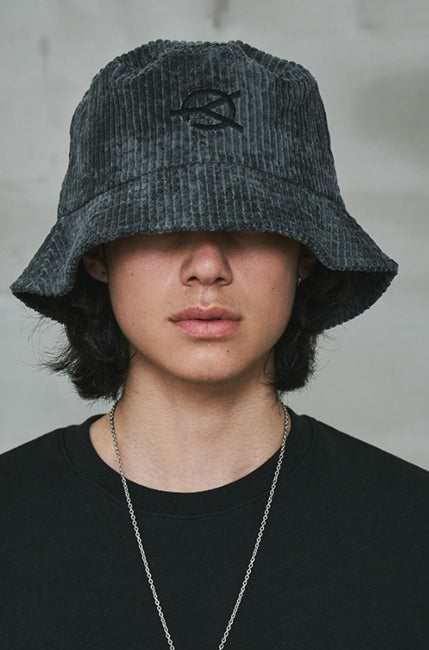 オーワイ(OY) 		TIE-DYE CORDUROY BUCKET HAT-BLACK
