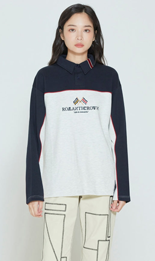 ロマンティッククラウン(ROMANTIC CROWN)  RMTCRW PIPING POLO SHIRT_NAVY