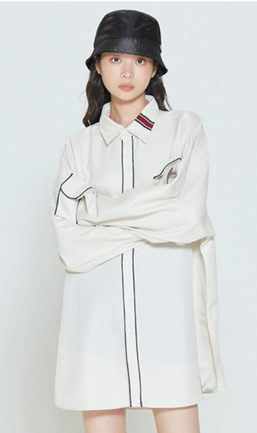 ロマンティッククラウン(ROMANTIC CROWN)  SUNDAY SYNDROME PIPING SHIRT_OATMEAL