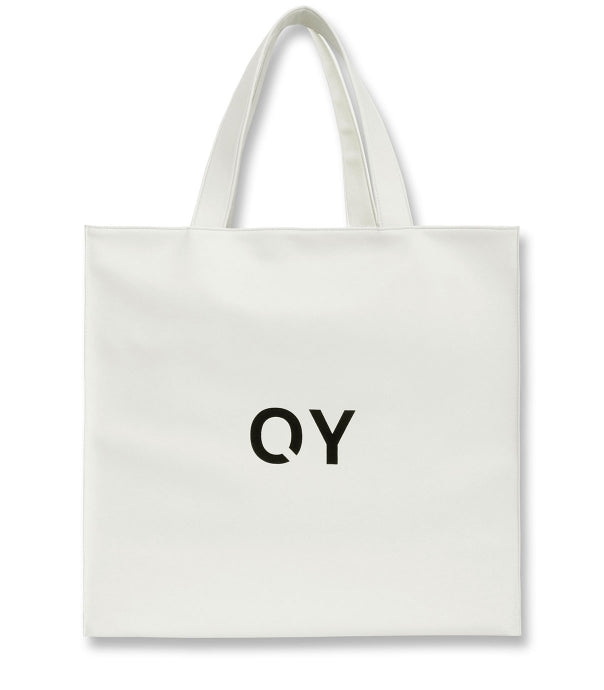 オーワイ(OY)  	LOGO LEATHER SHOPPER BAG-WHITE