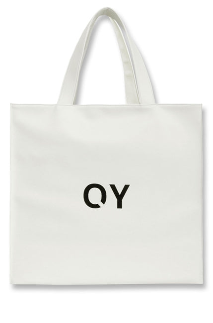 オーワイ(OY)  	LOGO LEATHER SHOPPER BAG-WHITE