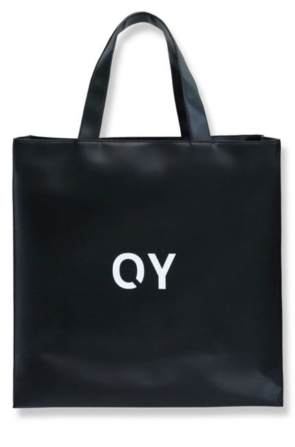 オーワイ(OY)  	LOGO LEATHER SHOPPER BAG-BLACK
