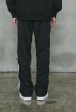 オーワイ(OY)  	WIDE TAPE RING TRACK PANTS-BLACK