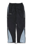 オーワイ(OY)  	SIDE BLOCK ZIPPER PANTS-BLACK/GREY