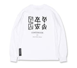 オーワイ(OY)   CRACK TRIPLE LOGO SLEEVE T-WHITE