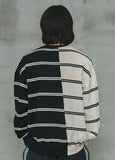 オーワイ(OY) 	HALF MIX STRIPE MTM-BLACK/IVORY