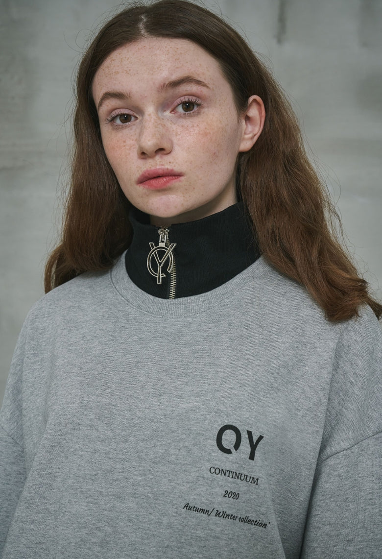 オーワイ(OY) 	BASIC LOGO ZIPPER MTM-GREY