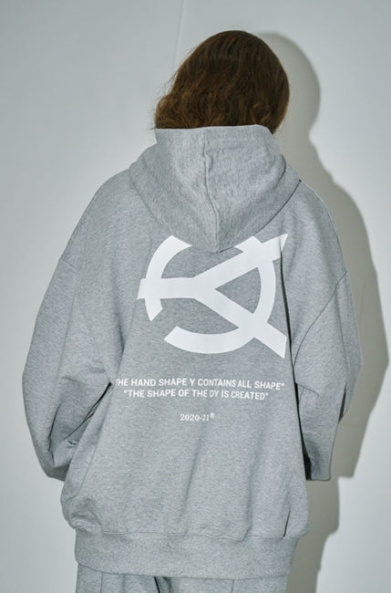 オーワイ(OY) 	BASIC LOGO HOODIE-GREY