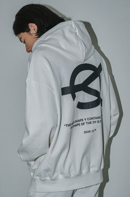 オーワイ(OY) 	BASIC LOGO HOODIE-WHITE