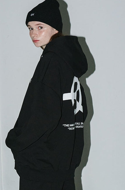 オーワイ(OY) 	BASIC LOGO HOODIE-BLACK