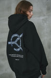 オーワイ(OY) 	PAISLEY LOGO HOODIE-BLACK