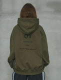 オーワイ(OY) 	SIDE ZIPPER HOODIE-KHAKI