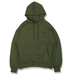 オーワイ(OY) 	SIDE ZIPPER HOODIE-KHAKI