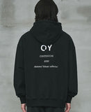 オーワイ(OY) 	SIDE ZIPPER HOODIE-BLACK