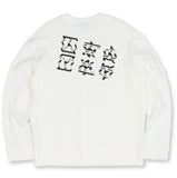 オーワイ(OY) 	TRIPLE LOGO CUTTING KNIT-WHITE