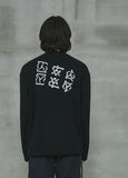 オーワイ(OY) 	TRIPLE LOGO CUTTING KNIT-BLACK