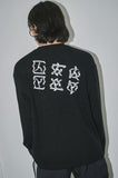 オーワイ(OY) 	TRIPLE LOGO CUTTING KNIT-BLACK